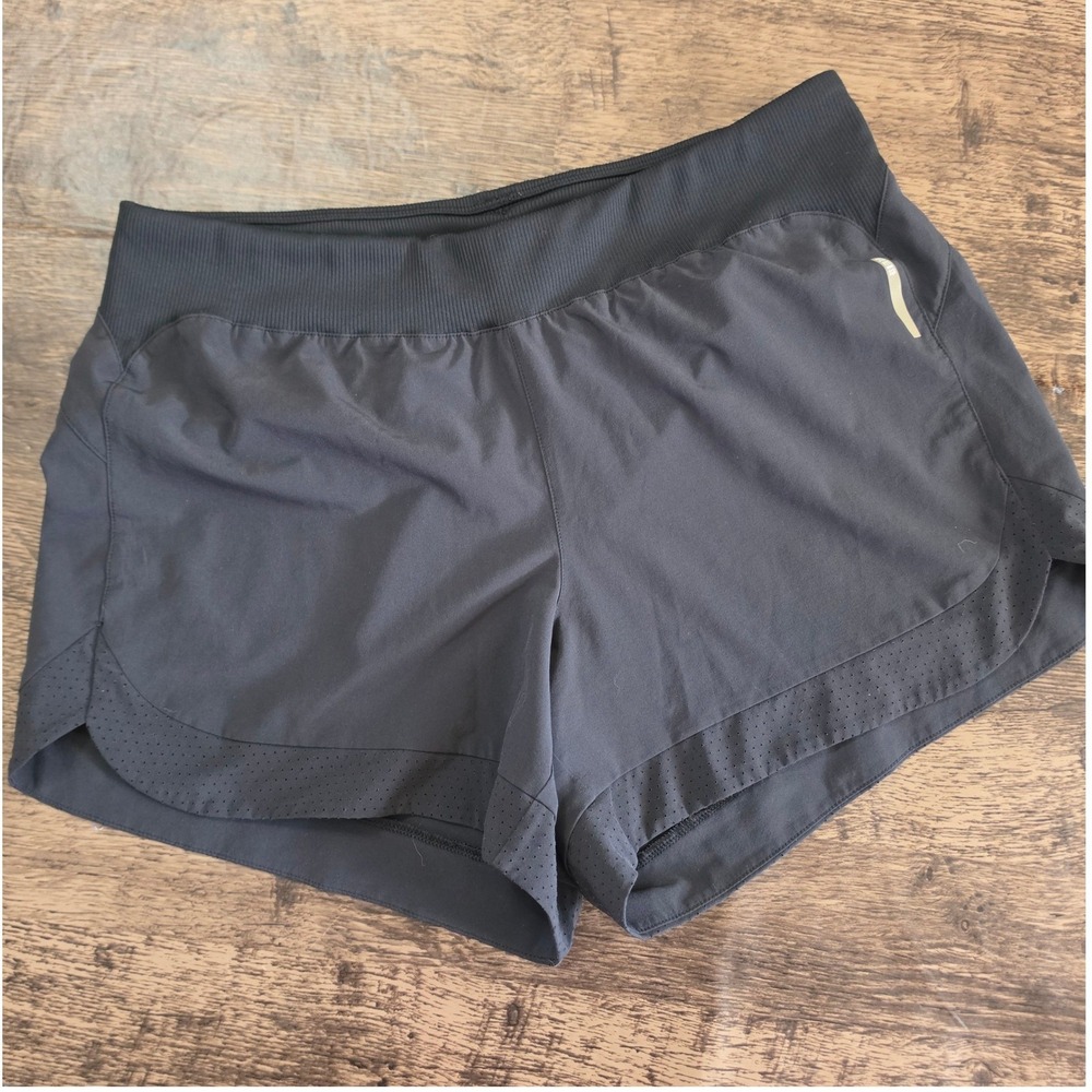 RBX Active Shorts Women Size L Black Laser Cut Perforated Running Gym Athletic
